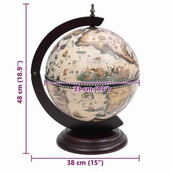 Globebar tafelmodel eucalyptushout wit 6