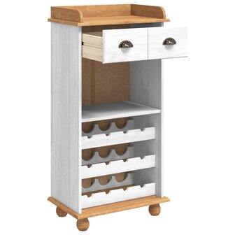 Wijnkast ASKIM Wit met Honingtopp 57 x 37 x 114 cm 3