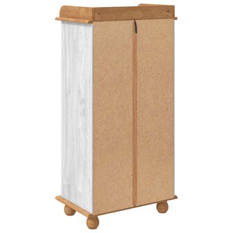 Wijnkast ASKIM Wit met Honingtopp 57 x 37 x 114 cm 6