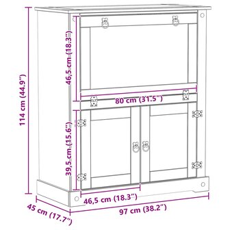 Wijnkast Wit 97 x 45 x 114 cm Massief grenenhout 9