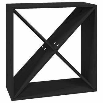 Wijnkast 62x25x62 cm massief grenenhout zwart 2