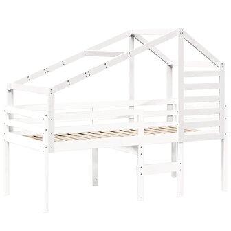 Kinderbedhuisje 188x82x113 cm massief grenenhout wit 3