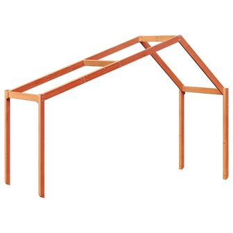 Kinderbedhuisje 203x95,5x142 cm massief grenenhout wasbruin 2