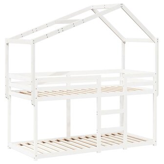 Kinderbedhuisje 203x80,5x142 cm massief grenenhout wit 3
