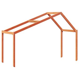 Kinderbedhuisje 203x80,5x142 cm massief grenenhout wasbruin 2