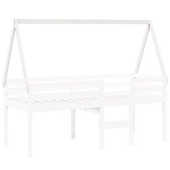 Kinderbedhuisje 209x85,5x88 cm massief grenenhout wit 3