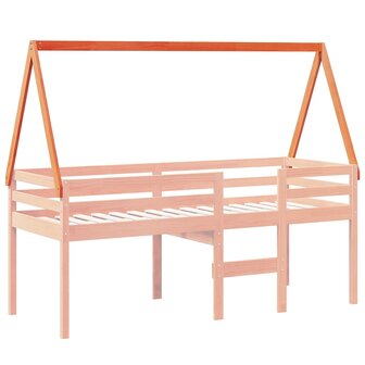 Kinderbedhuisje 199x80,5x88 cm massief grenenhout wasbruin 3