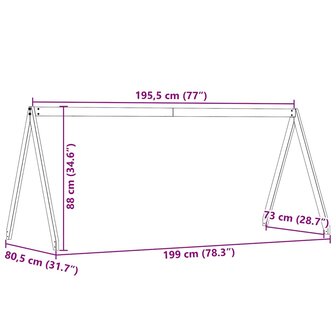 Kinderbedhuisje 199x80,5x88 cm massief grenenhout wasbruin 9