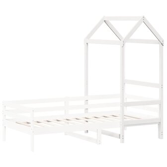 Kinderbedhuisje 118x70x176,5 cm massief grenenhout wit 3
