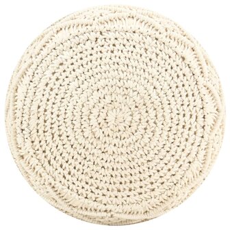 Poef macram&eacute; handgemaakt 45x30 cm katoen 2