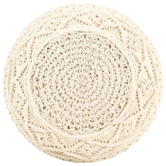 Poef macram&eacute; handgemaakt 45x30 cm katoen 3