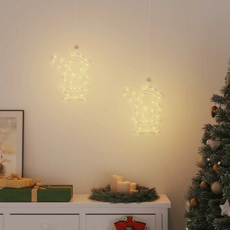 Kerstverlichting silhouet van de kerstman2 st 35 LEDs warm wit 3