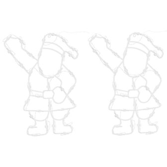 Kerstverlichting silhouet van de kerstman2 st 35 LEDs warm wit 5