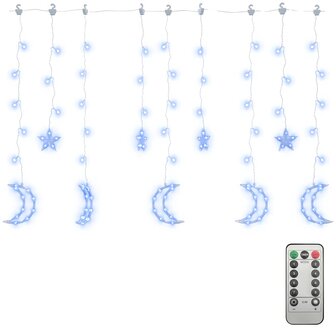 Lichtslinger ster en maan afstandsbediening 345 LED&amp;apos;s blauw 2