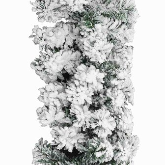 Kerstslinger met sneeuw 10 m PVC groen 3
