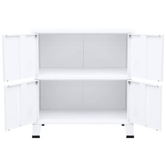Opbergkast industrieel 75x40x80 cm staal wit 5