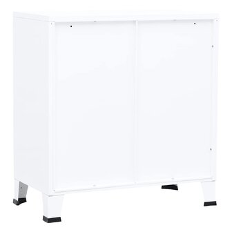 Opbergkast industrieel 75x40x80 cm staal wit 7