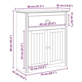 Gangkast BODO 80x35x90 cm wit 9