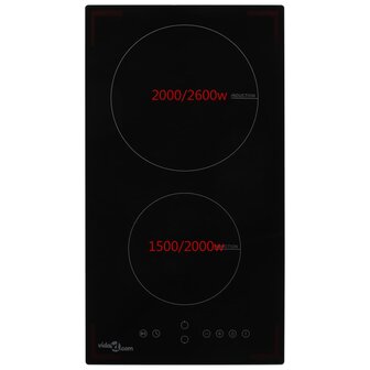 Inductiekookplaat met 2 kookzones aanraakbediening 3500 W glas 2