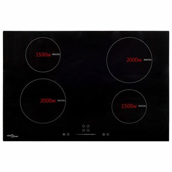 Inductiekookplaat 4 zones aanraakbediening 7000 W 77 cm glas 3