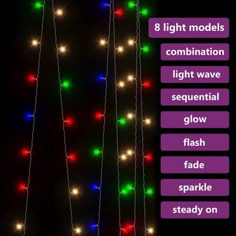 Lichtgordijn met 300 LED&amp;apos;s en 8 functies 3x3 m meerkleurig 6