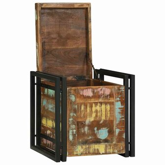 Opbergbox Bruin en zwart 40 x 40 x 40 cm Massief Acaciahout 2