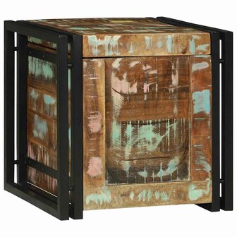 Opbergbox Bruin en zwart 40 x 40 x 40 cm Massief Acaciahout 4