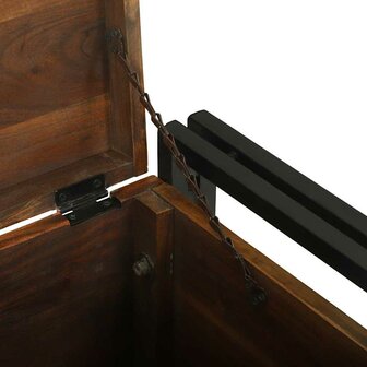 Opbergbox Bruin en zwart 40 x 40 x 40 cm Massief Acaciahout 9