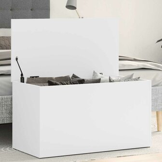 Opbergkist 84x42x46 cm bewerkt hout wit 3