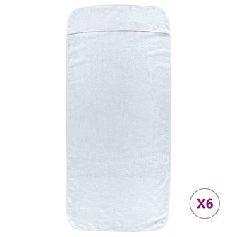 Strandhanddoeken 6 st 400 g/m&sup2; 60x135 cm stof wit 3