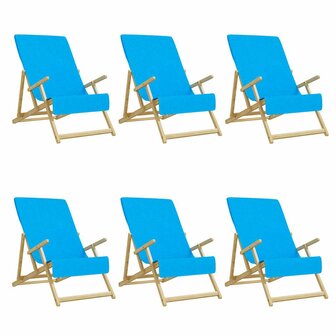 Strandhanddoeken 6 st 400 g/m&sup2; 60x135 cm stof turquoise 2