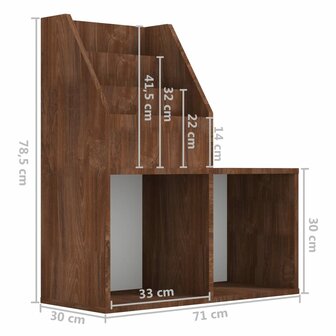 Kindertijdschriftenrek 71x30x78,5 cm bewerkt hout bruineiken 7