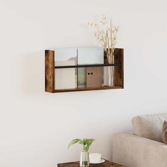 Tijdschriftenrek Gerookt eiken 60 x 12 x 30 cm Bewerkt hout 1