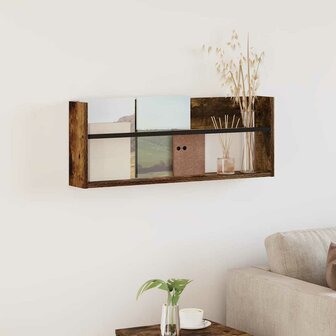Tijdschriftenrek Gerookt eiken 80 x 12 x 30 cm Bewerkt hout 1