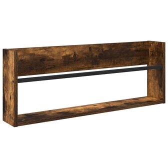 Tijdschriftenrek met plank 2 pcs Gerookt eiken 80 x 12 x 30 cm 5