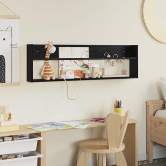 Tijdschriftenrek Zwart Eiken 100 x 12 x 30 cm Bewerkt hout 4