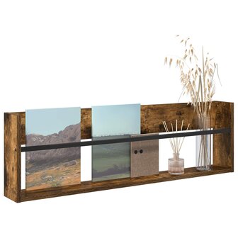 Tijdschriftenrek Gerookt eiken 100 x 12 x 30 cm Bewerkt hout 3