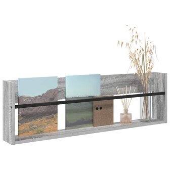 Tijdschriftenrek Grijs Sonoma 100 x 12 x 30 cm Bewerkt hout 3
