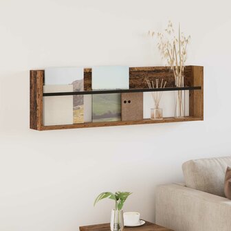 Tijdschriftenrek met plank Oudhout 100 x 12 x 30 cm Bewerkt hout 1