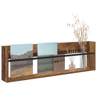 Tijdschriftenrek met plank Oudhout 100 x 12 x 30 cm Bewerkt hout 3