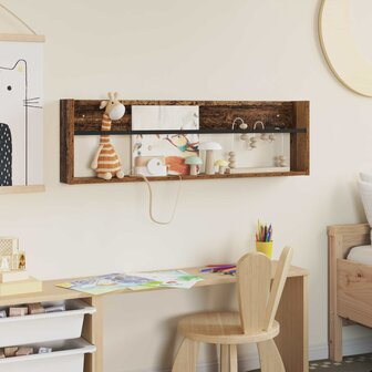 Tijdschriftenrek met plank Oudhout 100 x 12 x 30 cm Bewerkt hout 4