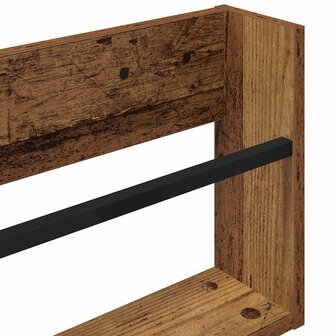 Tijdschriftenrek 2 pcs Oudhout 100 x 12 x 30 cm Bewerkt hout 9