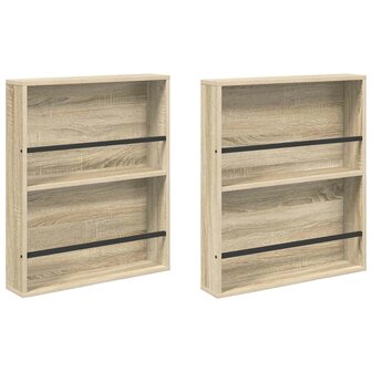 Tijdschriftenrek 2 pcs Sonoma Eiken 60 x 12 x 70 cm Bewerkt hout 2