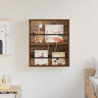 Tijdschriftenrek met plank Oudhout 60 x 12 x 70 cm Bewerkt hout 4
