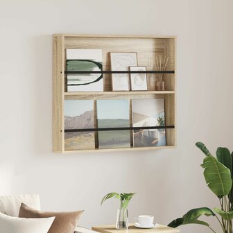Tijdschriftenrek Sonoma Eiken 80 x 12 x 70 cm Bewerkt hout 1