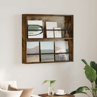 Tijdschriftenrek Gerookt eiken 80 x 12 x 70 cm Bewerkt hout 1