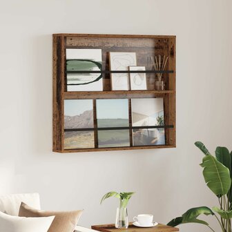 Tijdschriftenrek met plank Oudhout 80 x 12 x 70 cm Bewerkt hout 1