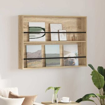 Tijdschriftenrek Sonoma Eiken 100 x 12 x 70 cm Bewerkt hout 1