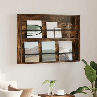Tijdschriftenrek Gerookt eiken 100 x 12 x 70 cm Bewerkt hout 1