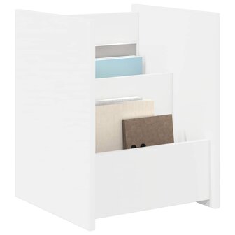 Tijdschriftenrek met plank Wit 35 x 35 x 45 cm Bewerkt hout 3